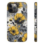 Floral Phone Case, Yellow Flower Design, Stylish Phone Protection