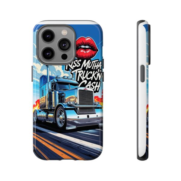 Cool Phone Case for Truck Lovers, Trucking Gifts, Unique Truck Driver Accessories, Kiss Mutha Truckin Cash Design, Fun Car Enthusiast Gift