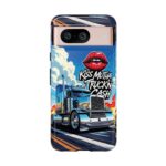 Cool Phone Case for Truck Lovers, Trucking Gifts, Unique Truck Driver Accessories, Kiss Mutha Truckin Cash Design, Fun Car Enthusiast Gift