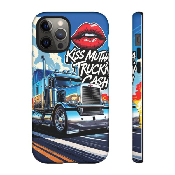 Cool Phone Case for Truck Lovers, Trucking Gifts, Unique Truck Driver Accessories, Kiss Mutha Truckin Cash Design, Fun Car Enthusiast Gift