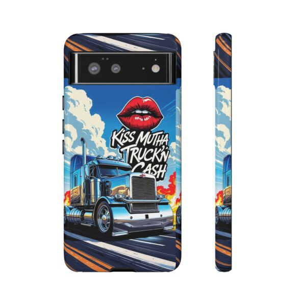 Cool Phone Case for Truck Lovers, Trucking Gifts, Unique Truck Driver Accessories, Kiss Mutha Truckin Cash Design, Fun Car Enthusiast Gift