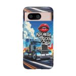 Cool Phone Case for Truck Lovers, Trucking Gifts, Unique Truck Driver Accessories, Kiss Mutha Truckin Cash Design, Fun Car Enthusiast Gift