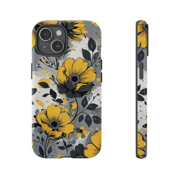 Floral Phone Case, Yellow Flower Design, Stylish Phone Protection