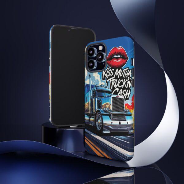 Cool Phone Case for Truck Lovers, Trucking Gifts, Unique Truck Driver Accessories, Kiss Mutha Truckin Cash Design, Fun Car Enthusiast Gift