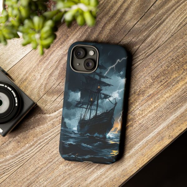 Stormy Seas Tough Phone Case - Pirate Ship Design