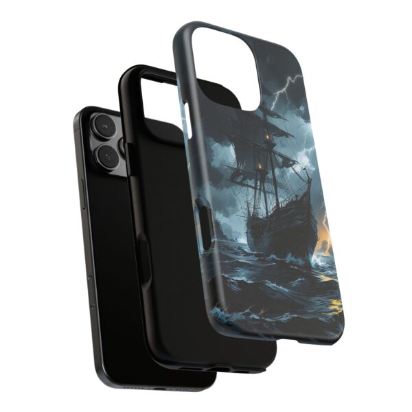 Stormy Seas Tough Phone Case - Pirate Ship Design
