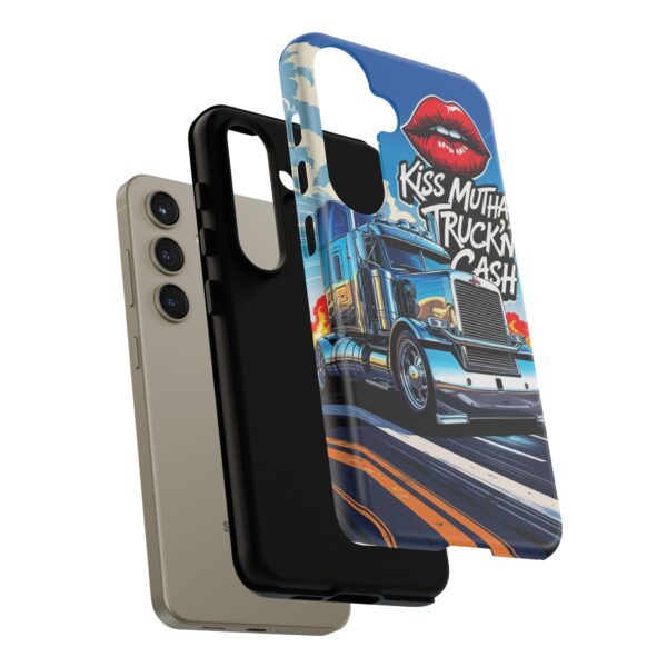 Cool Phone Case for Truck Lovers, Trucking Gifts, Unique Truck Driver Accessories, Kiss Mutha Truckin Cash Design, Fun Car Enthusiast Gift
