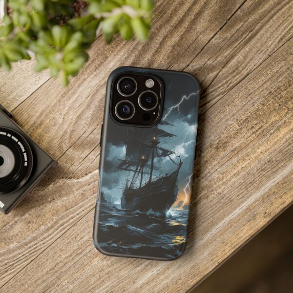 Stormy Seas Tough Phone Case - Pirate Ship Design