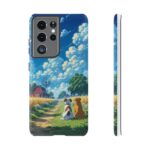 Dog-Themed Phone Case, Whimsical Pet Lover Case, Cute Animal Accessory, Nature Scene Protection, Gift for Dog Owners