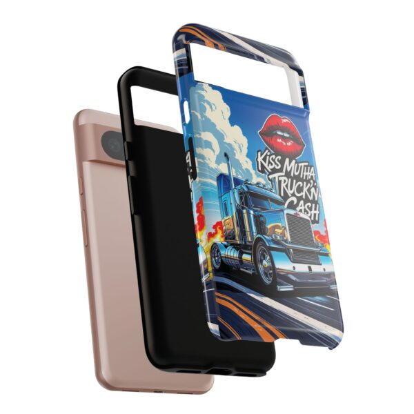 Cool Phone Case for Truck Lovers, Trucking Gifts, Unique Truck Driver Accessories, Kiss Mutha Truckin Cash Design, Fun Car Enthusiast Gift