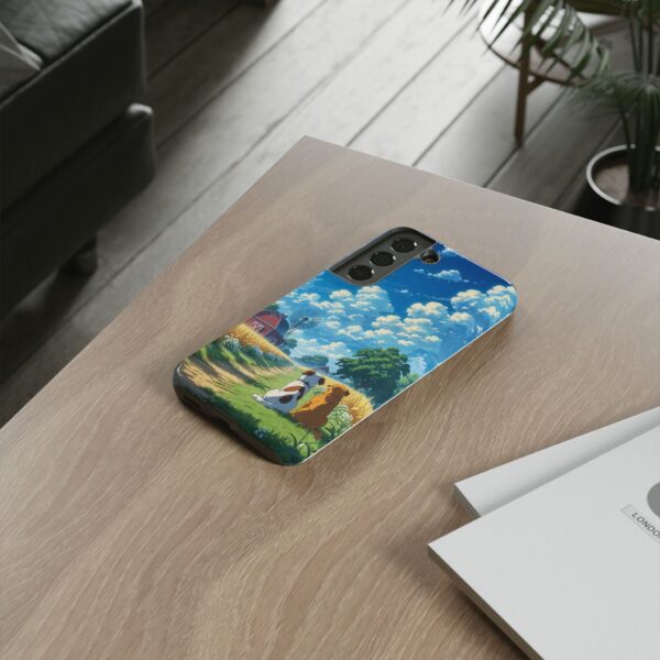 Dog-Themed Phone Case, Whimsical Pet Lover Case, Cute Animal Accessory, Nature Scene Protection, Gift for Dog Owners