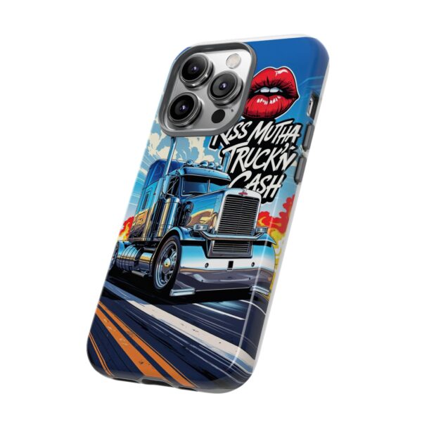 Cool Phone Case for Truck Lovers, Trucking Gifts, Unique Truck Driver Accessories, Kiss Mutha Truckin Cash Design, Fun Car Enthusiast Gift