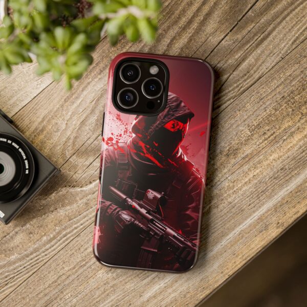 Red Urban Warrior Phone Case for Gamers & Action Fans