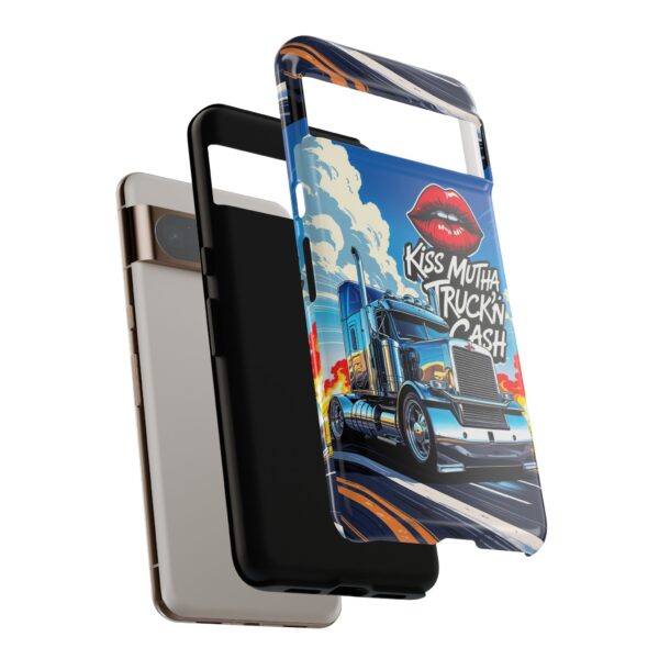 Cool Phone Case for Truck Lovers, Trucking Gifts, Unique Truck Driver Accessories, Kiss Mutha Truckin Cash Design, Fun Car Enthusiast Gift