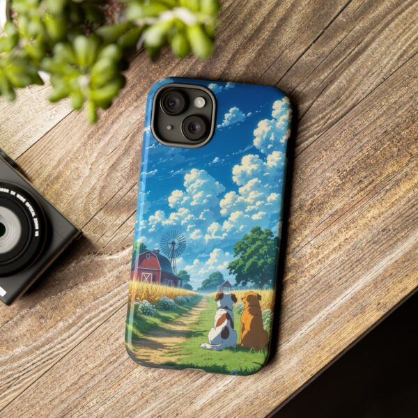 Dog-Themed Phone Case, Whimsical Pet Lover Case, Cute Animal Accessory, Nature Scene Protection, Gift for Dog Owners
