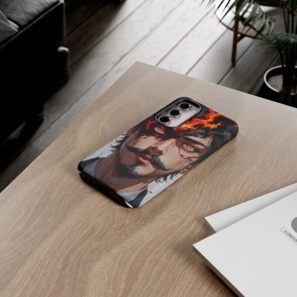 Fiery Design, Anime Style, Unique Cell Phone Accessory, Strong and Stylish