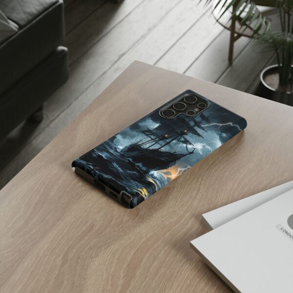 Stormy Seas Tough Phone Case - Pirate Ship Design