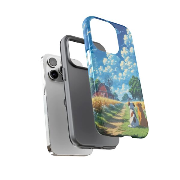 Dog-Themed Phone Case, Whimsical Pet Lover Case, Cute Animal Accessory, Nature Scene Protection, Gift for Dog Owners