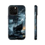 Stormy Seas Tough Phone Case - Pirate Ship Design