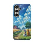 Dog-Themed Phone Case, Whimsical Pet Lover Case, Cute Animal Accessory, Nature Scene Protection, Gift for Dog Owners