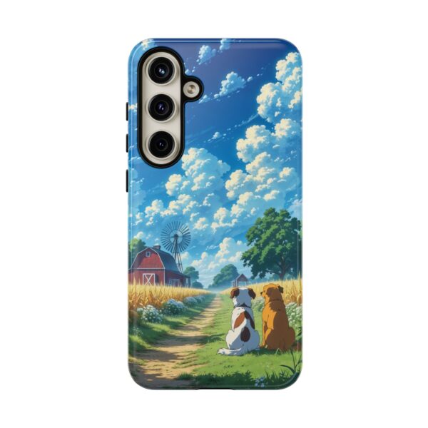 Dog-Themed Phone Case, Whimsical Pet Lover Case, Cute Animal Accessory, Nature Scene Protection, Gift for Dog Owners