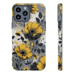 Floral Phone Case, Yellow Flower Design, Stylish Phone Protection