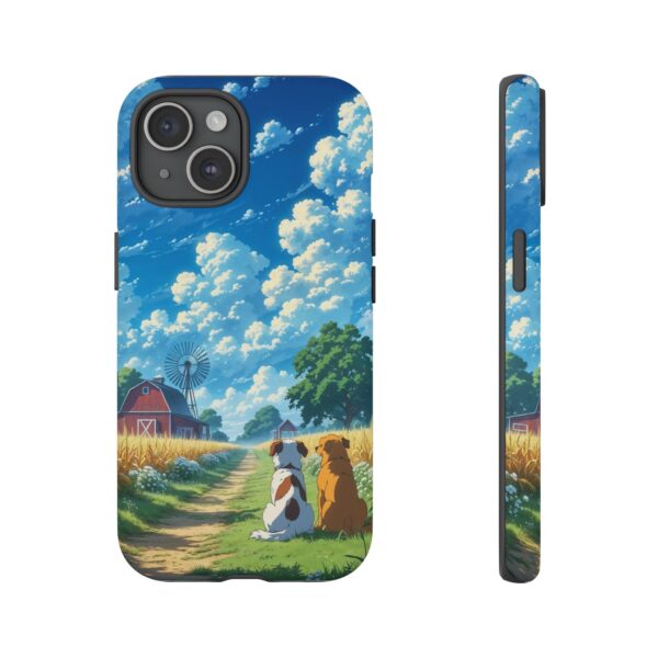 Dog-Themed Phone Case, Whimsical Pet Lover Case, Cute Animal Accessory, Nature Scene Protection, Gift for Dog Owners