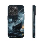 Stormy Seas Tough Phone Case - Pirate Ship Design