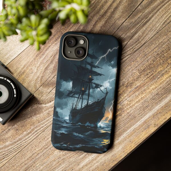 Stormy Seas Tough Phone Case - Pirate Ship Design