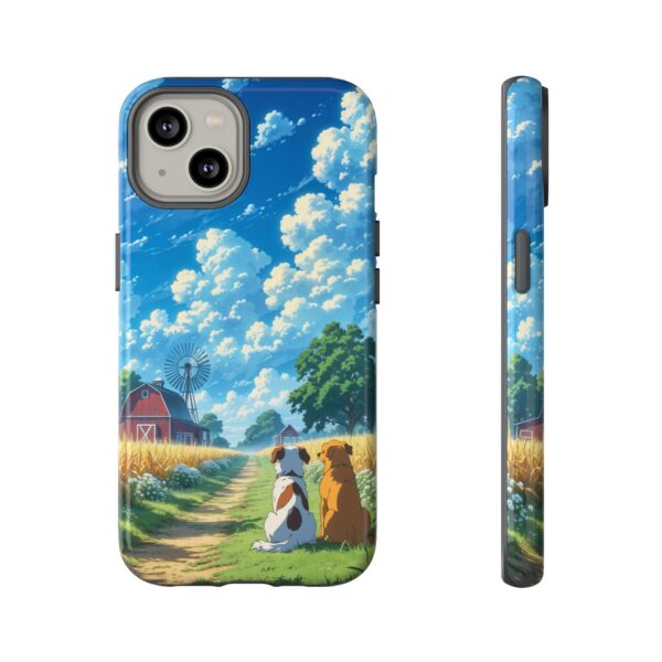 Dog-Themed Phone Case, Whimsical Pet Lover Case, Cute Animal Accessory, Nature Scene Protection, Gift for Dog Owners
