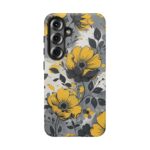 Floral Phone Case, Yellow Flower Design, Stylish Phone Protection