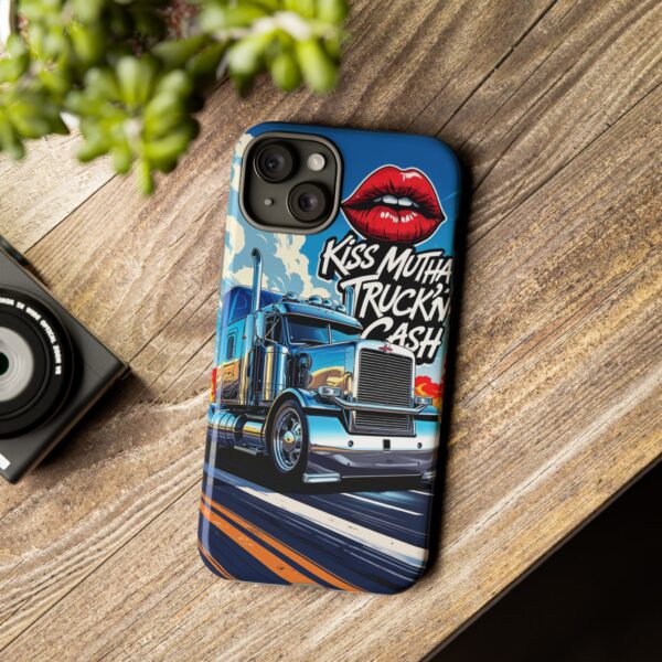 Cool Phone Case for Truck Lovers, Trucking Gifts, Unique Truck Driver Accessories, Kiss Mutha Truckin Cash Design, Fun Car Enthusiast Gift