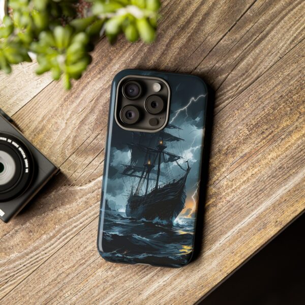 Stormy Seas Tough Phone Case - Pirate Ship Design