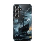 Stormy Seas Tough Phone Case - Pirate Ship Design