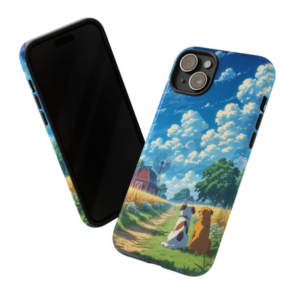 Dog-Themed Phone Case, Whimsical Pet Lover Case, Cute Animal Accessory, Nature Scene Protection, Gift for Dog Owners