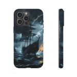 Stormy Seas Tough Phone Case - Pirate Ship Design