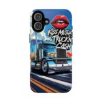 Cool Phone Case for Truck Lovers, Trucking Gifts, Unique Truck Driver Accessories, Kiss Mutha Truckin Cash Design, Fun Car Enthusiast Gift