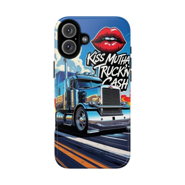 Cool Phone Case for Truck Lovers, Trucking Gifts, Unique Truck Driver Accessories, Kiss Mutha Truckin Cash Design, Fun Car Enthusiast Gift