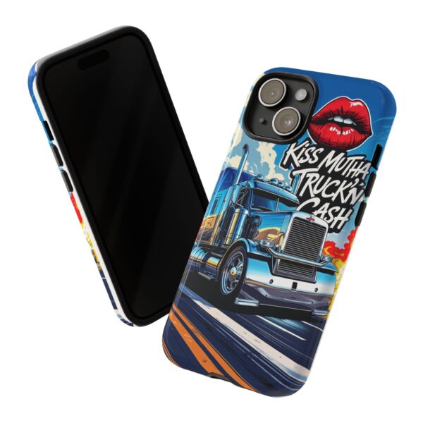 Cool Phone Case for Truck Lovers, Trucking Gifts, Unique Truck Driver Accessories, Kiss Mutha Truckin Cash Design, Fun Car Enthusiast Gift