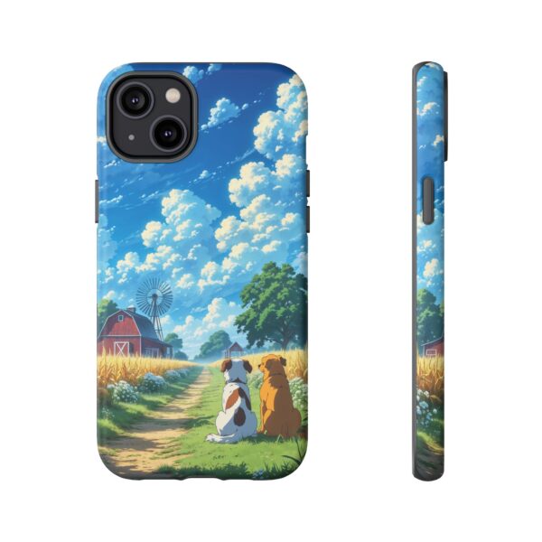 Dog-Themed Phone Case, Whimsical Pet Lover Case, Cute Animal Accessory, Nature Scene Protection, Gift for Dog Owners