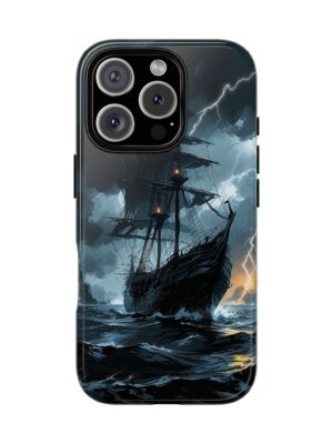 Stormy Seas Tough Phone Case - Pirate Ship Design