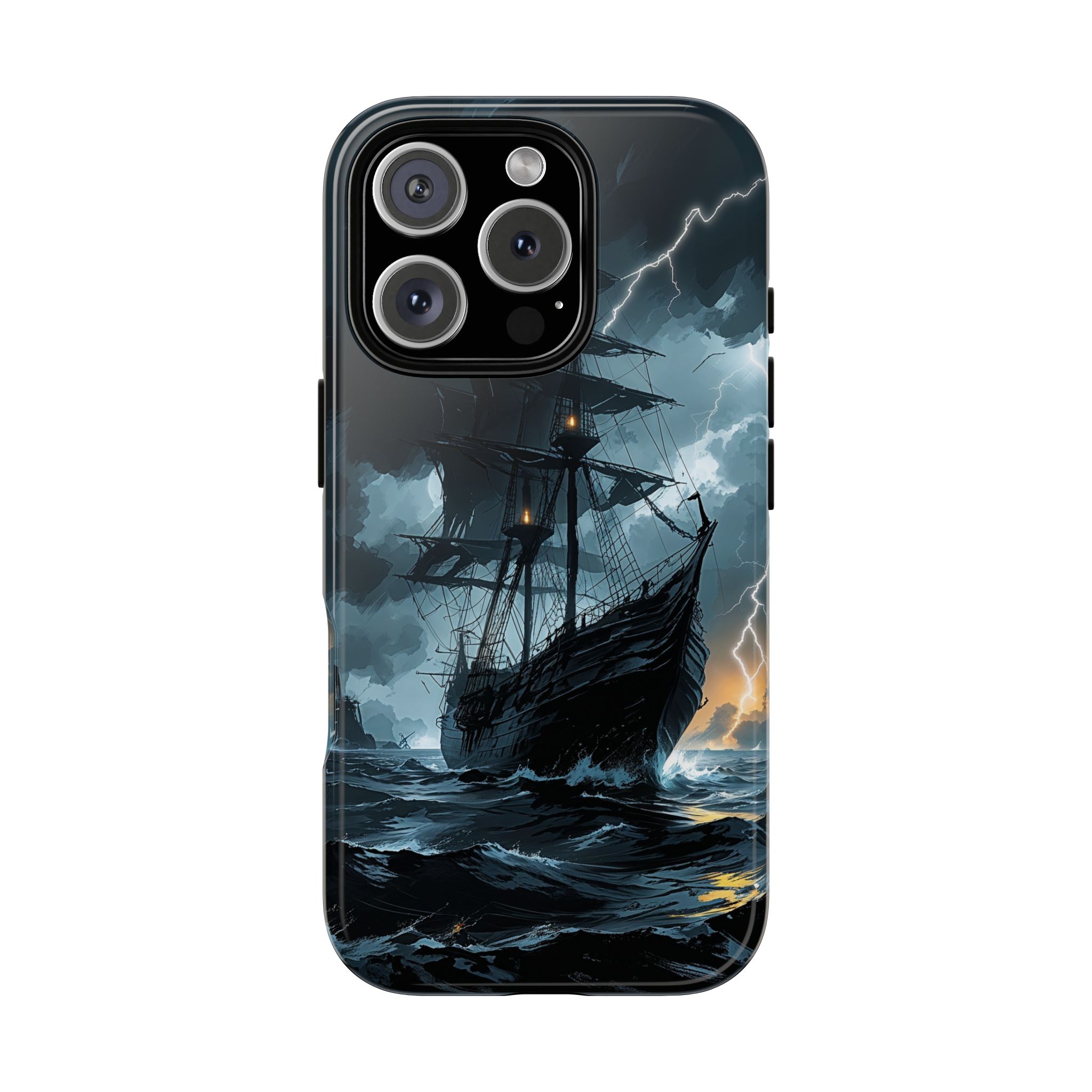 Stormy Seas Tough Phone Case - Pirate Ship Design