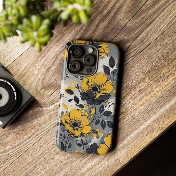 Floral Phone Case, Yellow Flower Design, Stylish Phone Protection
