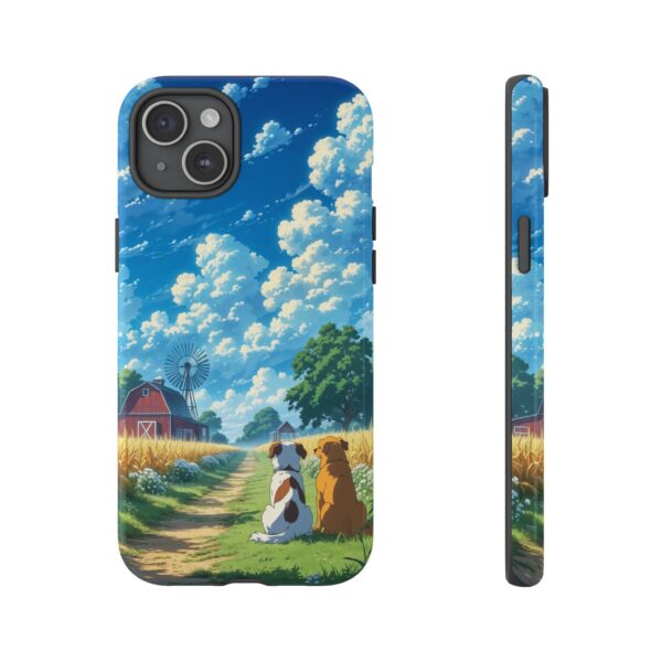 Dog-Themed Phone Case, Whimsical Pet Lover Case, Cute Animal Accessory, Nature Scene Protection, Gift for Dog Owners