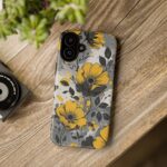 Floral Phone Case, Yellow Flower Design, Stylish Phone Protection