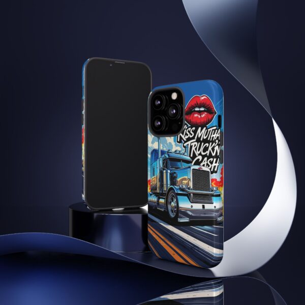 Cool Phone Case for Truck Lovers, Trucking Gifts, Unique Truck Driver Accessories, Kiss Mutha Truckin Cash Design, Fun Car Enthusiast Gift