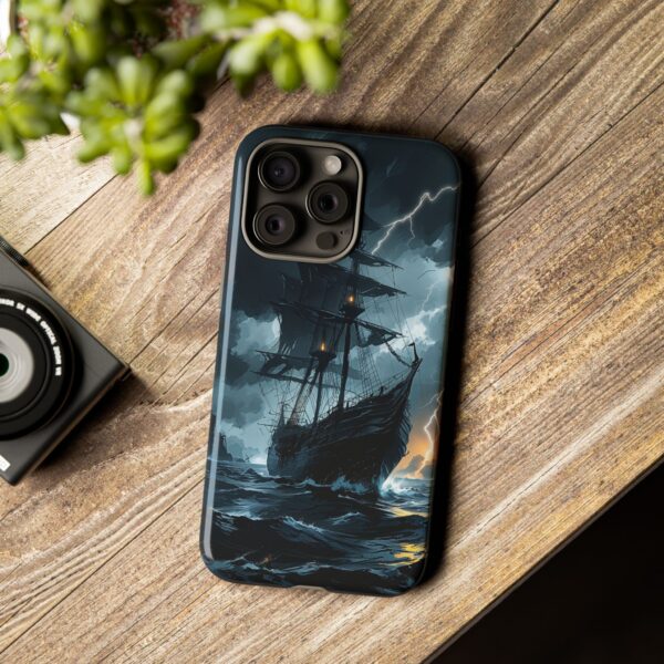 Stormy Seas Tough Phone Case - Pirate Ship Design