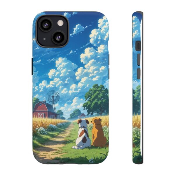 Dog-Themed Phone Case, Whimsical Pet Lover Case, Cute Animal Accessory, Nature Scene Protection, Gift for Dog Owners