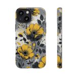 Floral Phone Case, Yellow Flower Design, Stylish Phone Protection