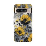 Floral Phone Case, Yellow Flower Design, Stylish Phone Protection